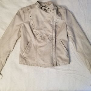 Free People Vegan Leather Embroidered Jacket